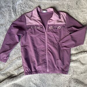 Women's Purple Embroidered Jacket